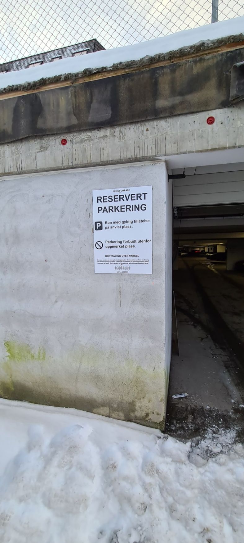 Reservert parkering skilt
